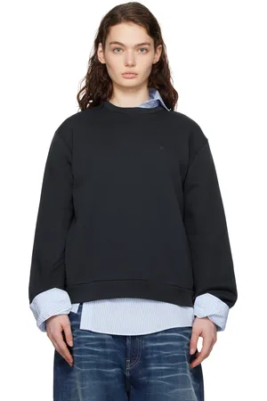 Acne Studios Navy Crew Neck Fleece Sweatshirt
