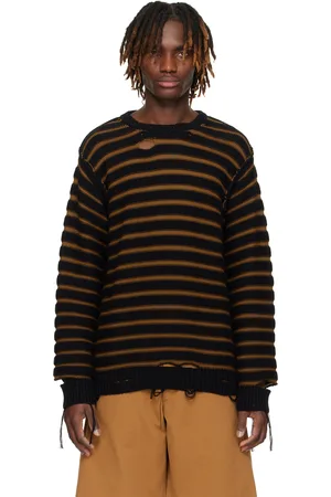 Maison Margiela Black & Brown Cotton Knit Sweater