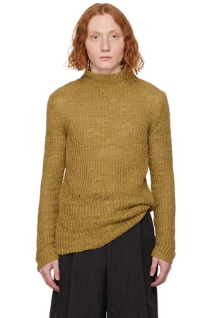 DRIES VAN NOTEN Tan Rib Turtleneck