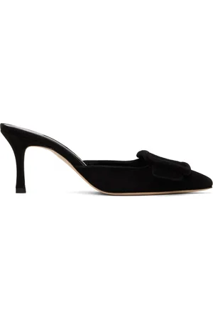 Manolo Blahnik Black Maysale Mules
