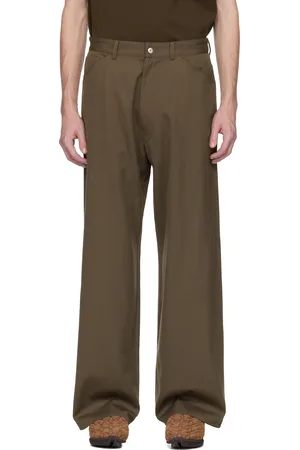 Omar Afridi Brown Wool Herringbone Trousers