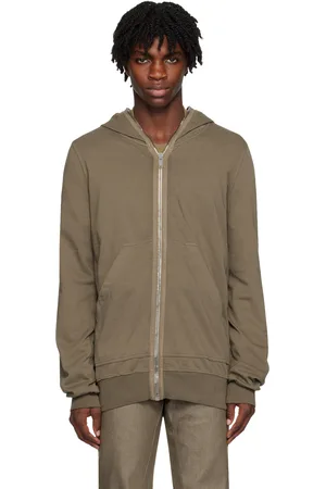 Rick Owens Gray Garment-Dyed Hoodie