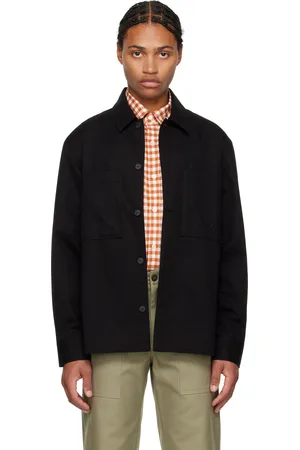 Maison Kitsuné Black Cotton Gabardine Overshirt