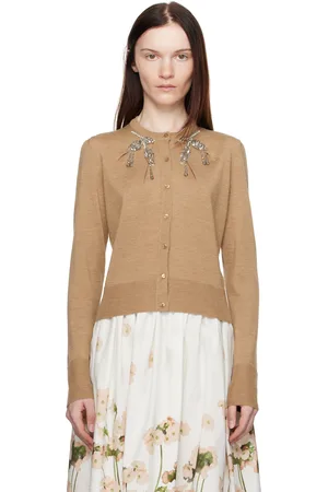 Erdem Beige Cropped Cardigan