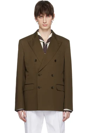 Dolce & Gabbana Brown Double-Breasted Technical Gabardine Blazer