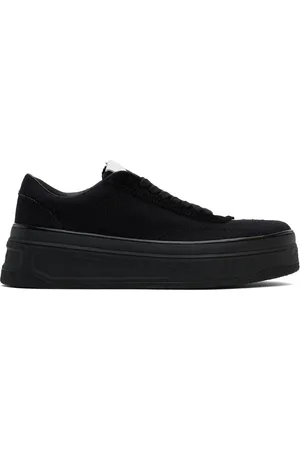 Jil Sander Black Canvas Low Sneakers