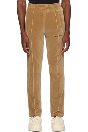 Palm Angels Beige Embroidered Sweatpants