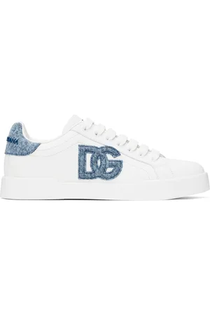 Dolce & Gabbana White Calfskin Portofino Light Sneakers