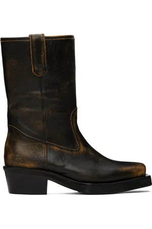 Guess Black Leather Biker Boots