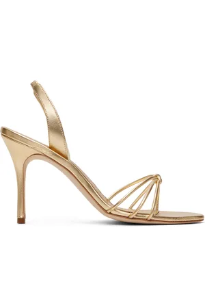 Manolo Blahnik Gold Sareta Heeled Sandals