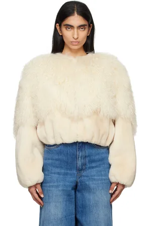 Chloé Off-White Cropped Shearling Jacket