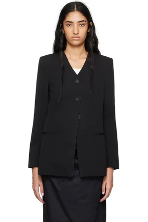 St Agni Raw Edge Collarless Blazer