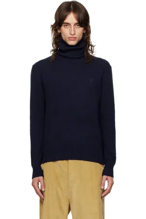 Ami Navy Cashmere Ami De Cœur Turtleneck