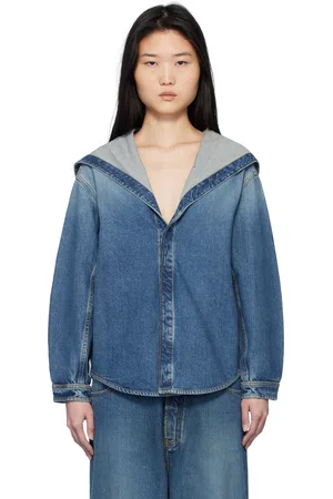 Alaïa Blue Hooded Denim Jacket