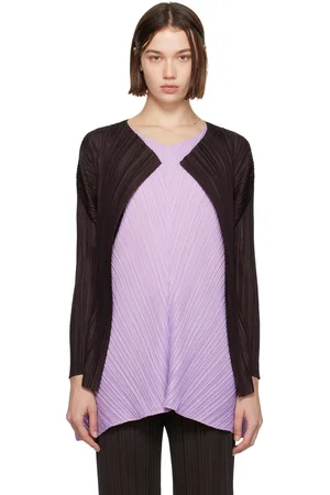 PLEATS PLEASE ISSEY MIYAKE Brown Mellow Pleats Cardigan