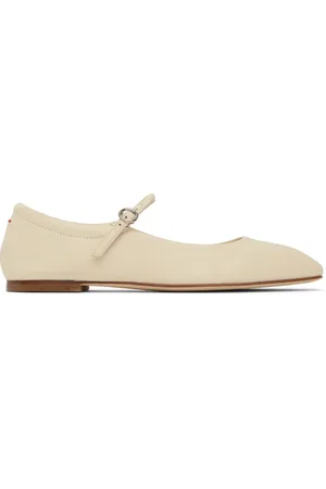 Aeyde Off-White Uma Leather Mary-Jane Ballerina Flats