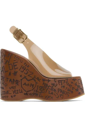 Chloé Brown Maxime Wedge Sandals