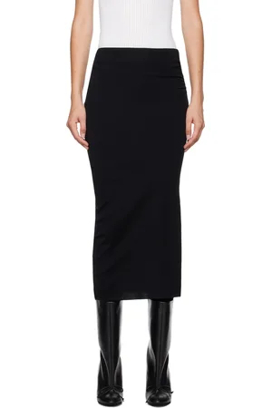 Alaïa Black Fluid Midi Skirt