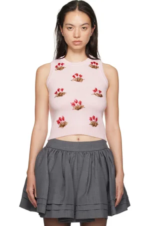 Shushu/Tong Pink Embroidered Knit Tank Top