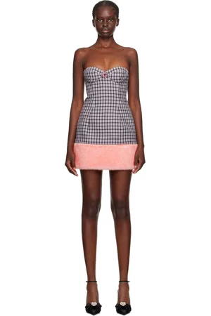 AREA Purple Check Minidress