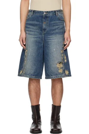 lesugiatelier Crystal Embellished Ripped Denim Shorts