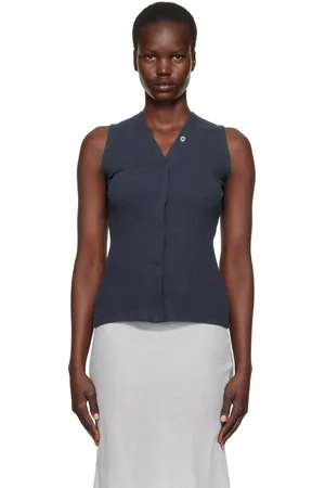 Baserange Navy Tav Snaps Tank Top