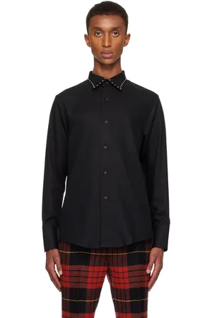 Ernest W. Baker Black Studded Collar Shirt
