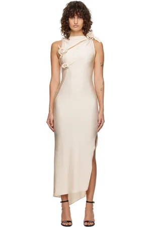 COPERNI Off-White Asymmetric Flower Maxi Dress