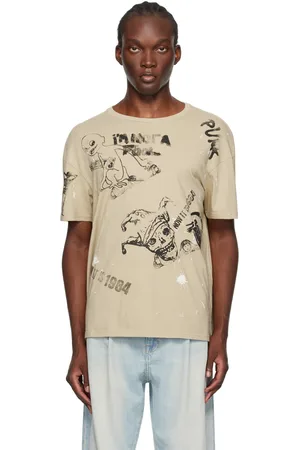R13 Beige Relaxed Stamp T-Shirt