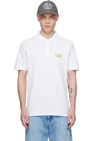VERSACE White Logo Slim-Fit Polo