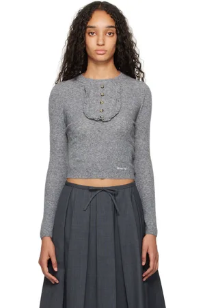 Shushu/Tong Gray Round-Neck Knit Sweater