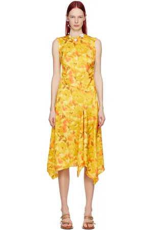 Acne Studios Yellow Sleeveless Midi Dress