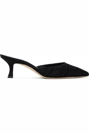 Manolo Blahnik Black Carolynemu Mules