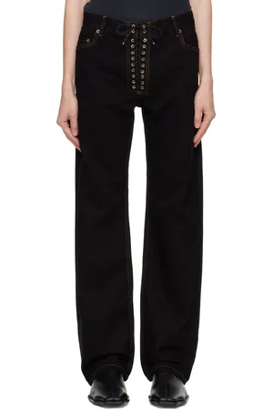 Ludovic De Saint Sernin Straight Legs Lace Up Jeans