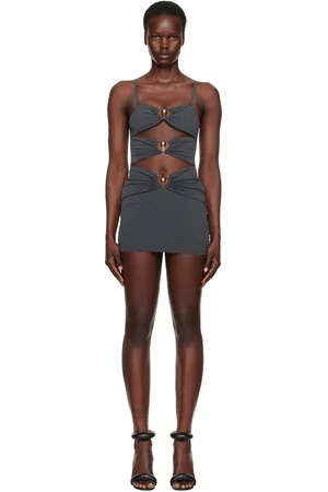 CHRISTOPHER ESBER Gray Pierced Orbit Minidress