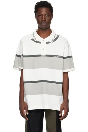 Feng Chen Wang White & Gray Deconstructed Polo