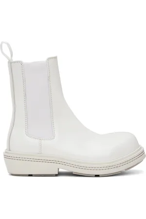 Bottega Veneta White Fireman Chelsea Boots