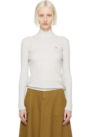 Maison Kitsuné Gray Baby Fox Patch Turtleneck