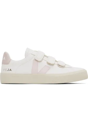 Veja White & Pink Recife Leather Sneakers