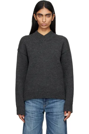 OUR LEGACY Gray Sonar V-Neck Sweater
