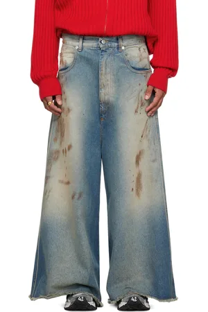 LU’U DAN Blue Wide Cropped Jeans