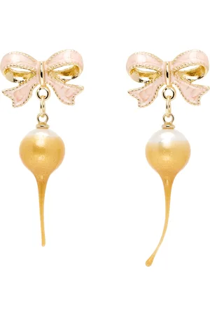 OTTOLINGER Gold Bow Pearl Earrings