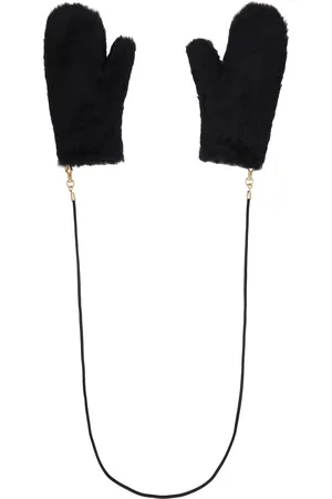 Max Mara Black Ombrato Mitts