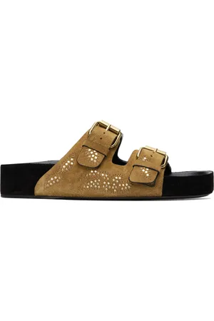 Isabel Marant Tan Lennyo Flat Sandals