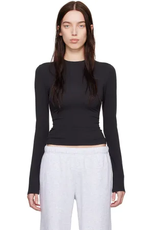 SKIMS Black Cotton Jersey Long Sleeve T-shirt