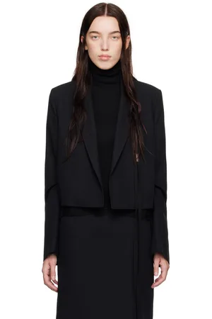 ANN DEMEULEMEESTER Black Inge Cropped Blazer