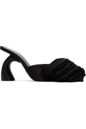 DRIES VAN NOTEN Black Ruffled Mules