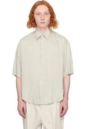 Ami Off-White & Khaki Boxy-Fit Shirt