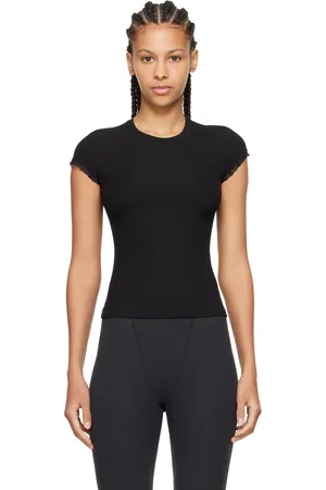 SKIMS Black Soft Lounge Lace T-Shirt