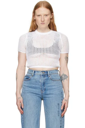 Alexander Wang White Cropped T-Shirt